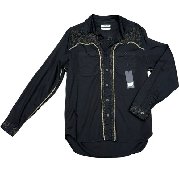 Men's One Teaspoon Embroidered Western Shirt MBlack Western Style, Medium NWT - Picture 9 of 9